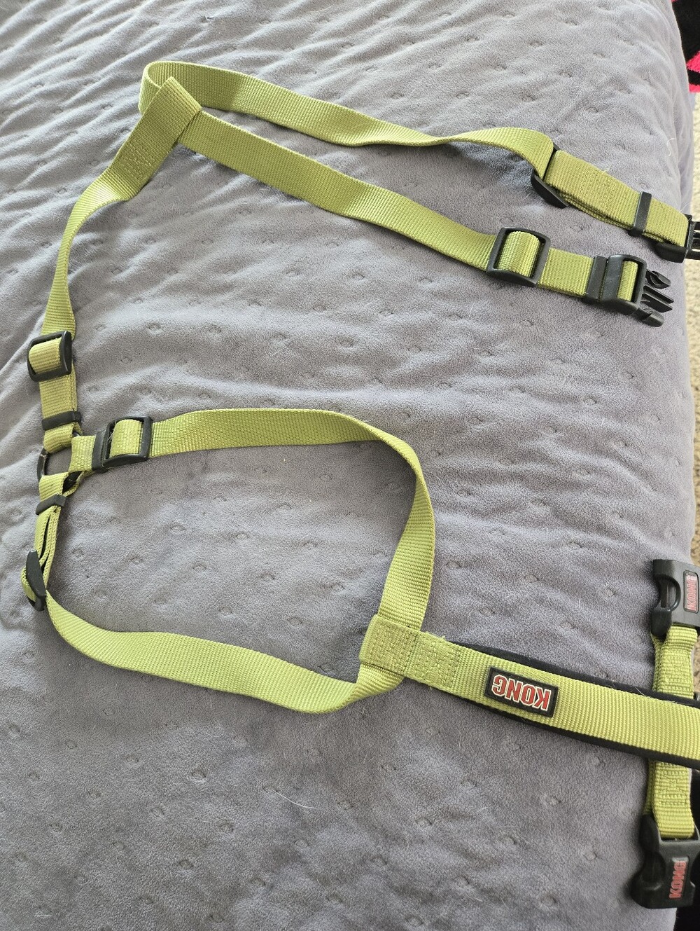 Kong Bright Lime Green Dog Harness with Black Buckles